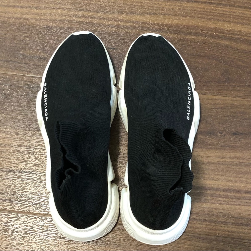 Balenciaga logo stretch-knit high-top sneakers